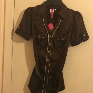 JRS. Brown silk blouse